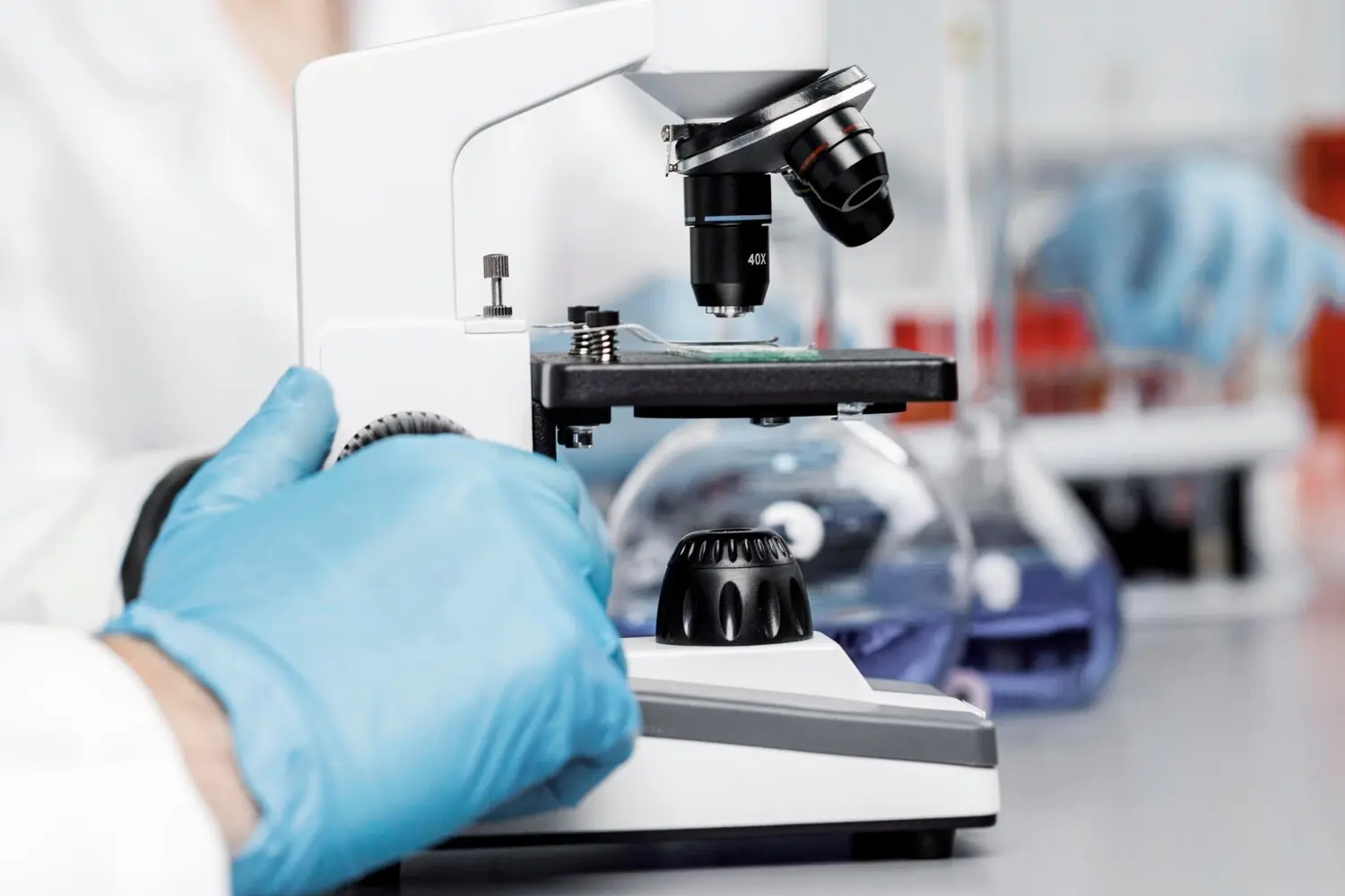 Researcher working in pathology