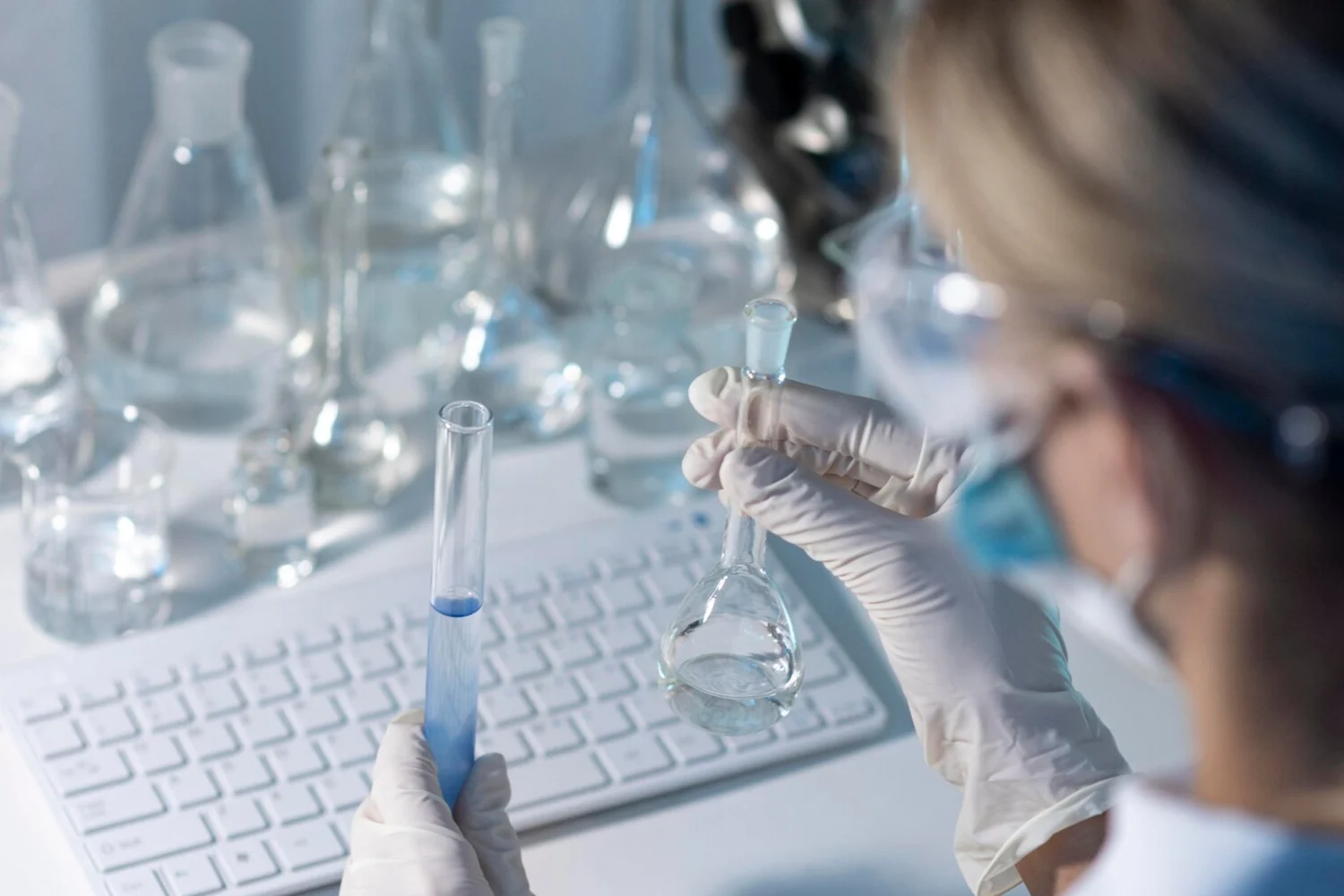Doctor working in clinical biochemistry