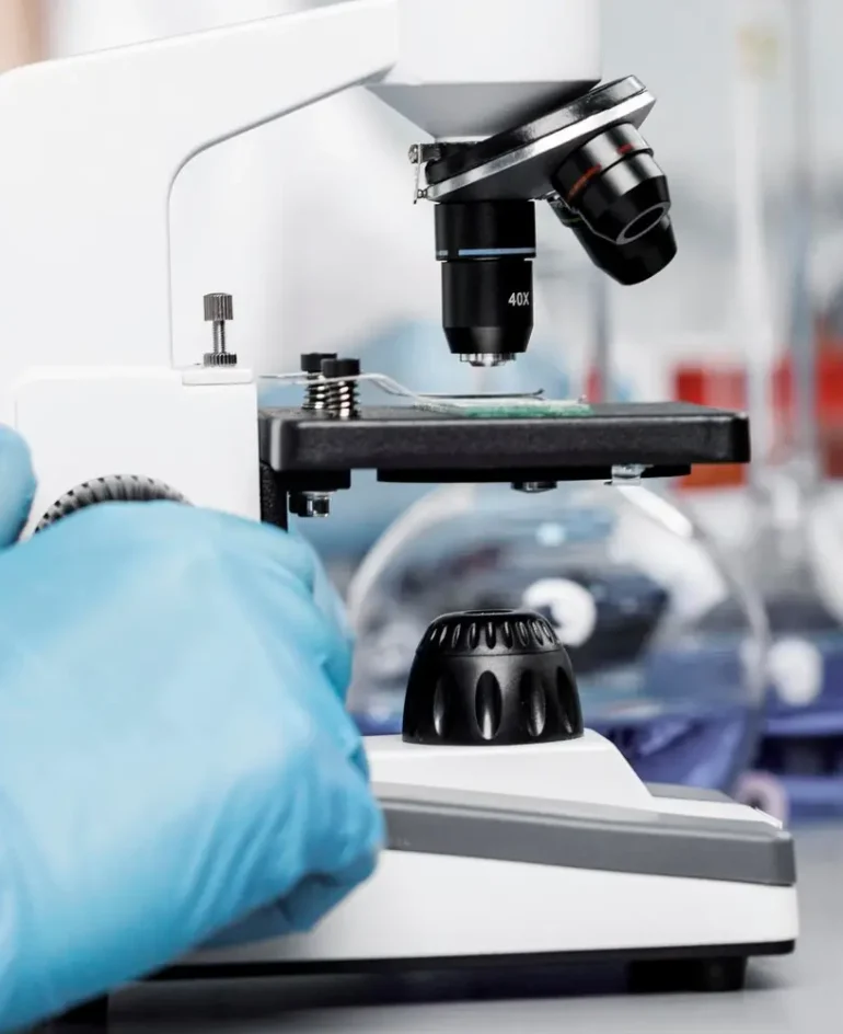 Researcher working in pathology