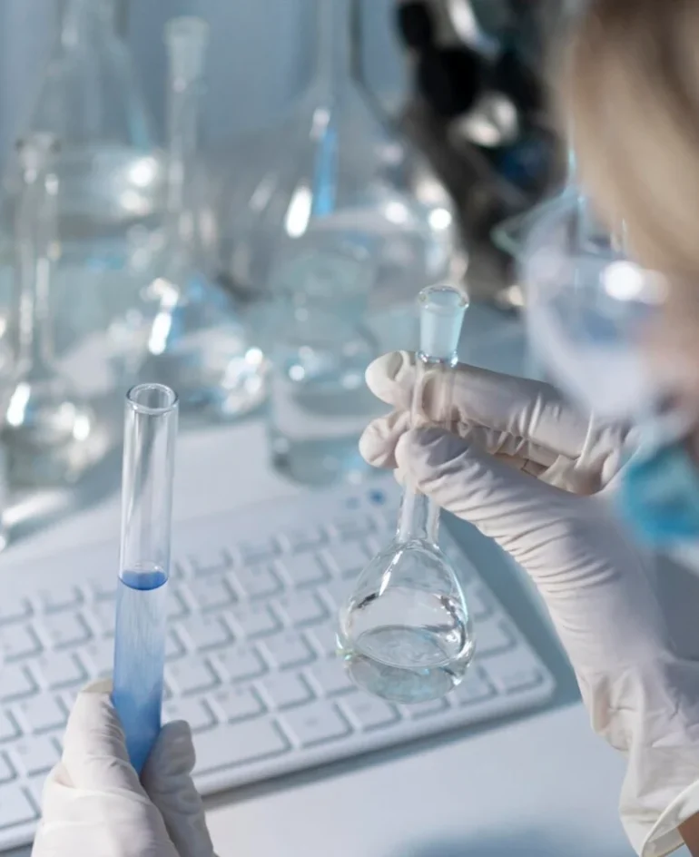 Doctor working in clinical biochemistry